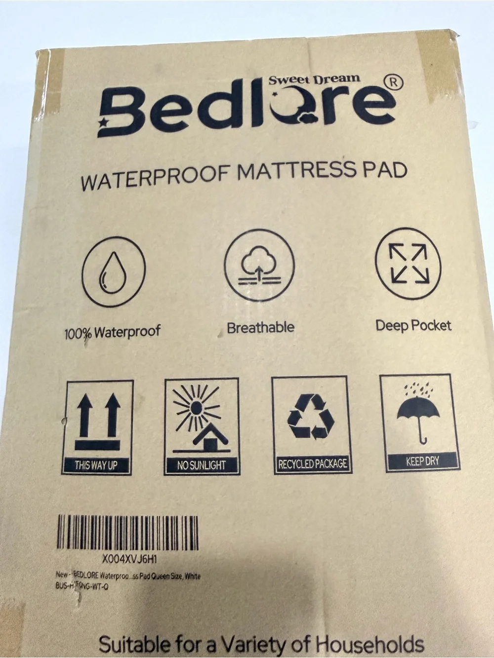 Bedlore White Mattress Pad (Queen Size)